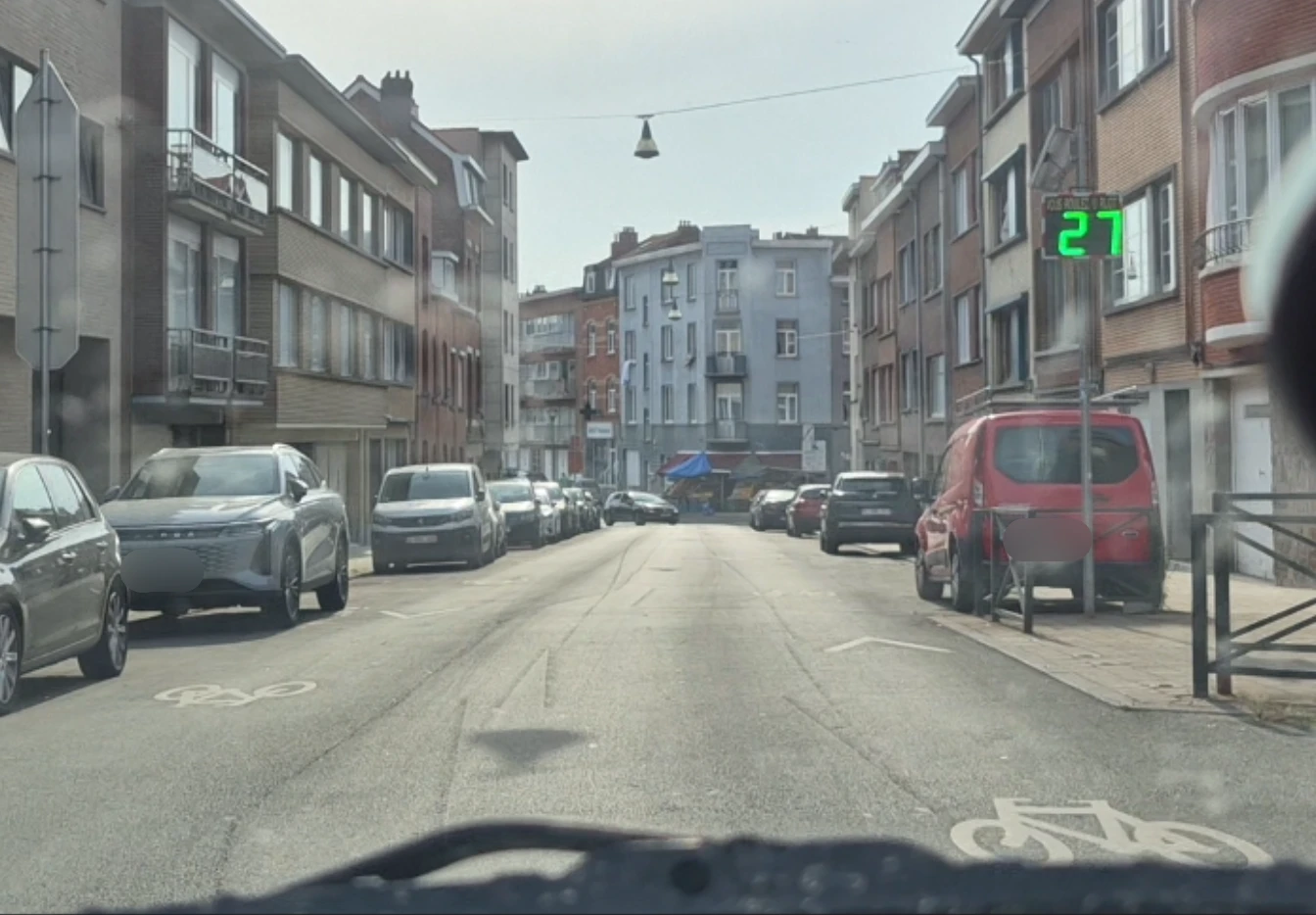 Situation routière photographiée en Belgique